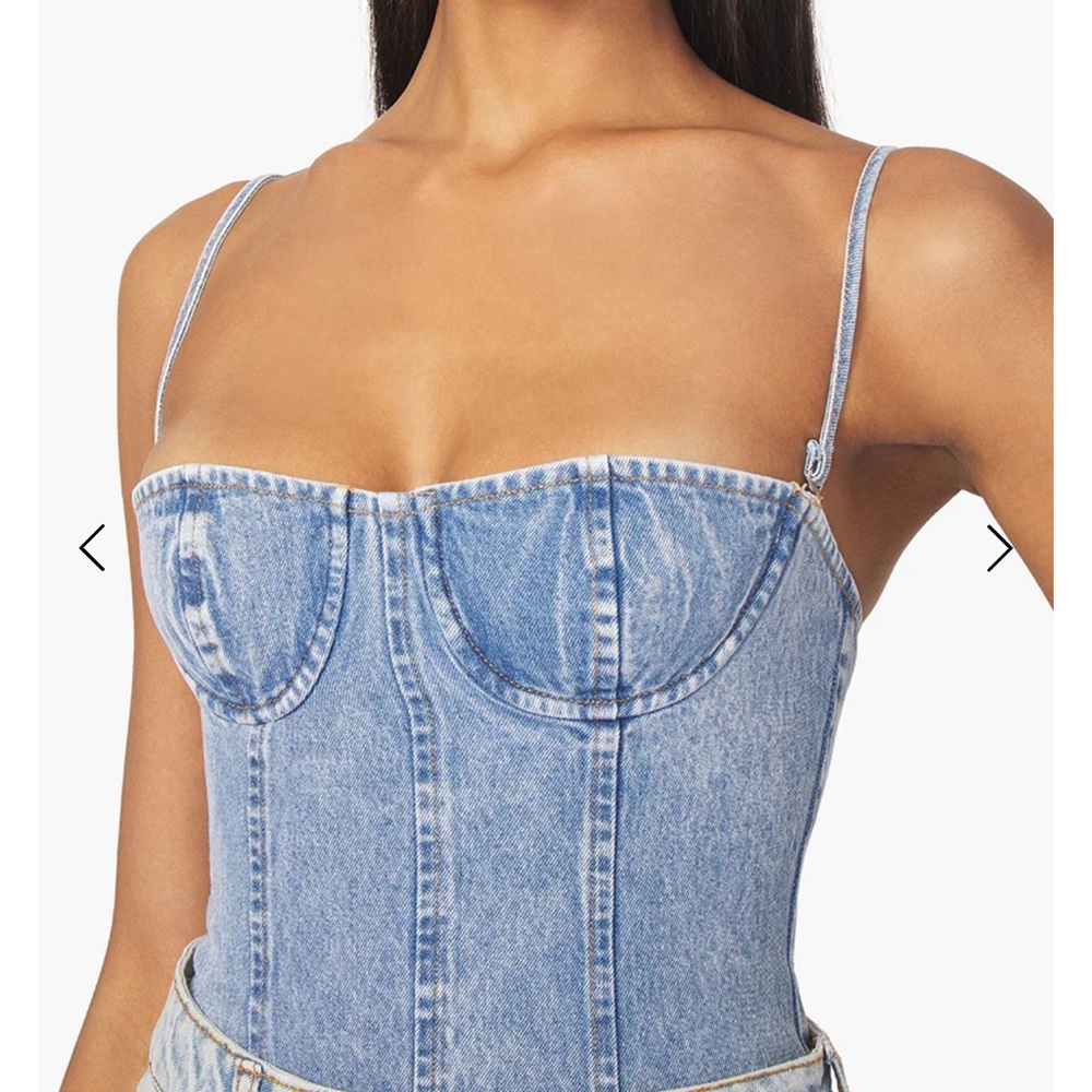 WeWoreWhat Denim Corset